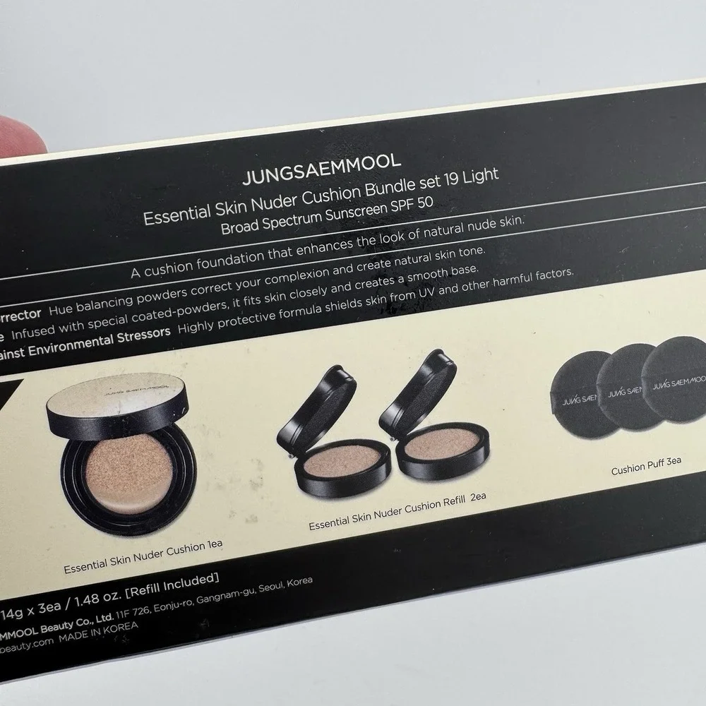 Jung Saem Mool Essential Skin Nuder Cushion Bundle 14g +1 Refills #19 Light